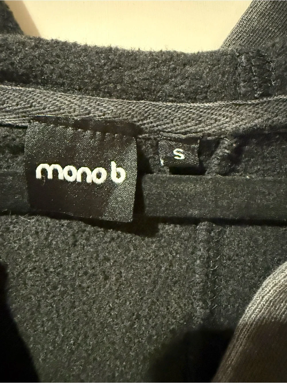 Mono B Washed Charcoal V-Neck Hooded Sweatshirt Dress. NWT